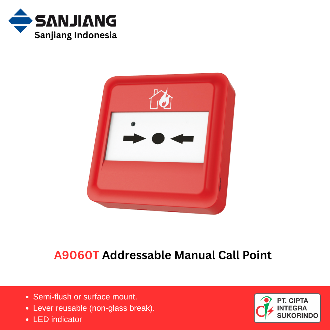 A9060T Addressable Reusable Manual Call Point (EN 54-11 Certified)