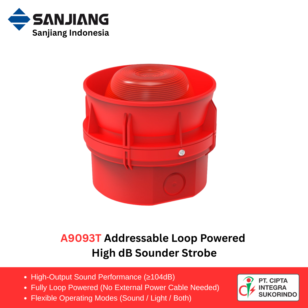 A9093T High-dB Addressable Loop-Powered Sounder Strobe Beacon