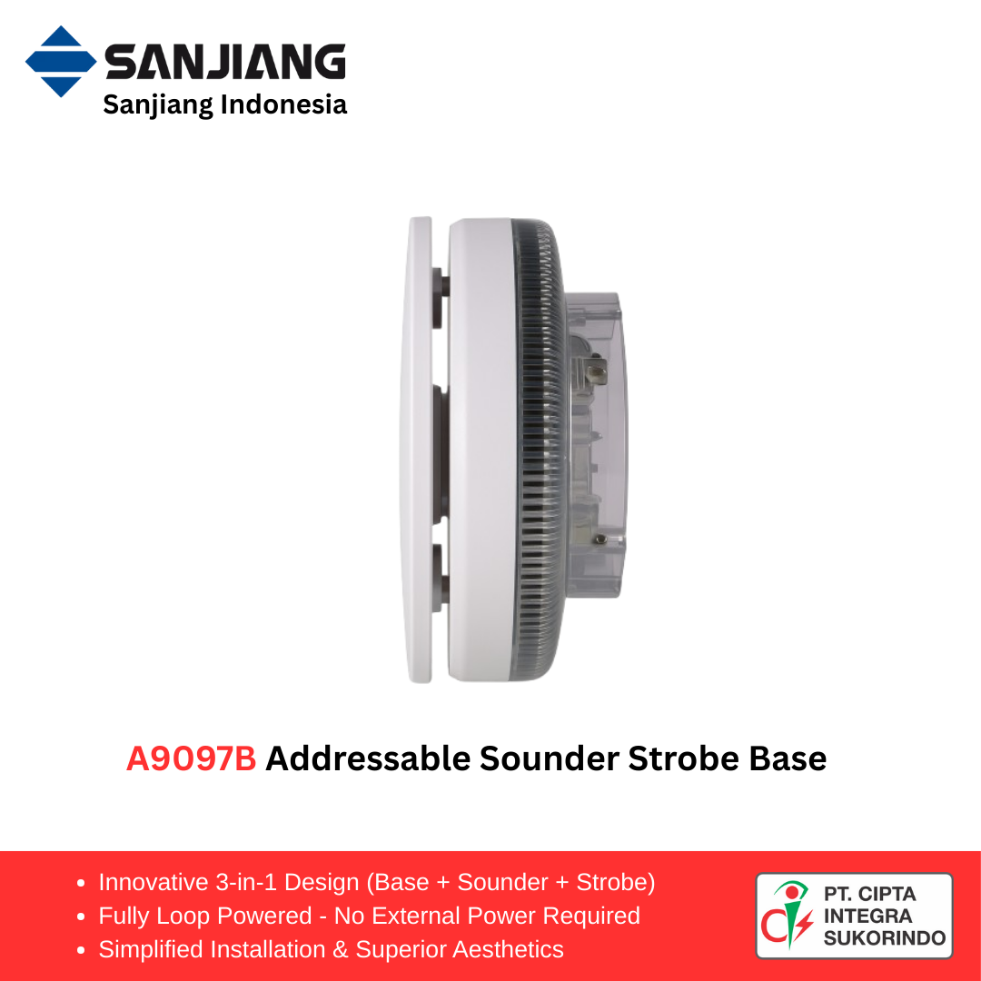 A9097B Intelligent 3-in-1 Addressable Sounder Beacon Base (EN 54-3 Certified)
