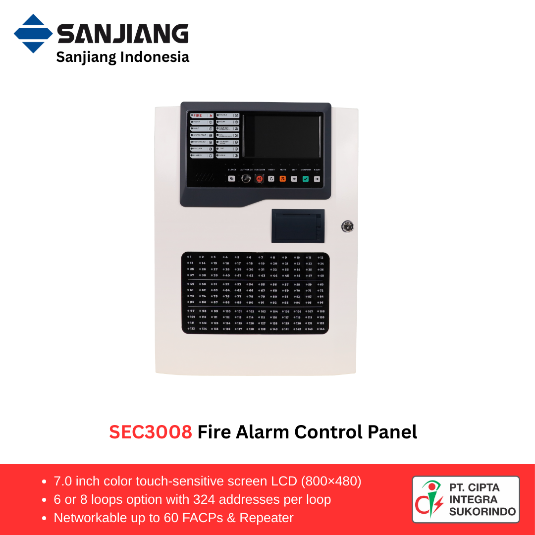 SEC3008 High-Capacity Addressable Fire Alarm Control Panel